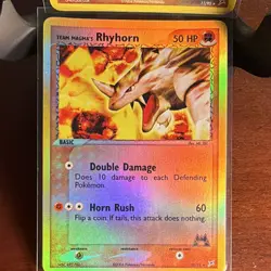 NEARMINT Pokemon TCG Team Magma's Rhydon Reverse Holo & Rhyhorn Holo Lot - Image 3
