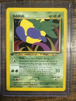 Pokemon TCG Oddish 68/111 Neo Genesis 1st Edition Non holo - Image 1