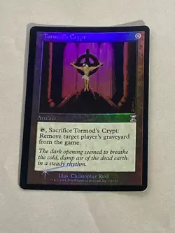 MTG FOIL Altered Tormod's Crypt Timeshifted Magic the Gathering - Image 1