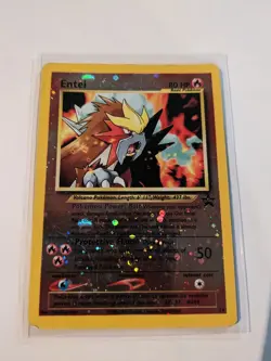 *SWIRL* 2001 Pokemon Black Star Promo No. 34 ENTEI REVERSE HOLO - WOTC Crease - Image 1