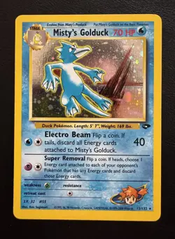 Pokemon Misty's Golduck Holo Rare 12/132 Gym Challenge NM (Swirl!) - Image 1