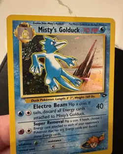 Pokemon Misty's Golduck Holo Rare 12/132 Gym Challenge NM (Swirl!) - Image 2