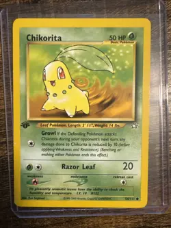 Pokemon TCG Chikorita 54/111 Neo Genesis 1st edition Non Holo - Image 1