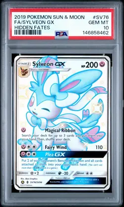 PSA 10 Sylveon GX Hidden Fates Full Art Shiny SV76/SV94 Pokemon English Gem - Image 1