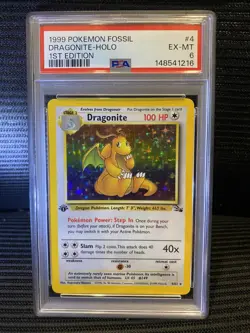 1st Edition Dragonite - Holo 1999 Pokemon Fossil #4 | PSA 6 - Image 1