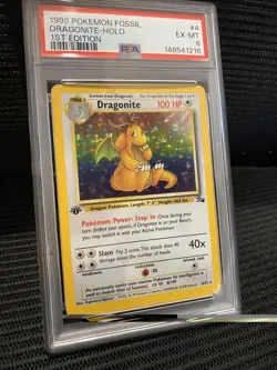 1st Edition Dragonite - Holo 1999 Pokemon Fossil #4 | PSA 6 - Image 3