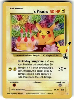 Pokemon TCG Celebrations #24 ______'s Pikachu NM - Image 1