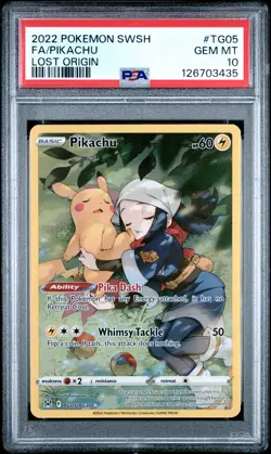 2022 POKEMON SWORD & SHIELD LOST ORIGIN #TG05 FULL ART/PIKACHU PSA 10 - Image 1