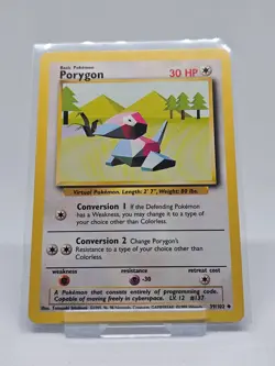 Porygon 39/102 Uncommon English Base Set Pokemon TCG WOTC Card - Image 1