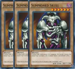 Yugioh - Summoned Skull x 3 - NM - Plus Free Holographic Card - Image 1