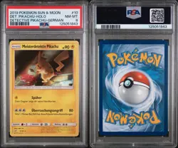 Detective Pikachu Holo 2019 Pokemon #10 PSA 8 NM-MT German Meisterdetek Pikachu - Image 1