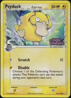 2006 Pokemon EX Holon Phantoms Psyduck (Reverse Holo) (Stamped) #81 - Image 1