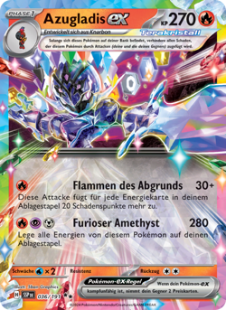Azugladis-ex EX Deutsch Sturmische Funken 036 NM Pokemon TCG - Image 1