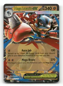 Mega Lucario ex 077/132 - Mega Evolution - Pokemon Card NM/M - Image 1