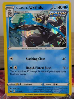 RAPID STRIKE URSHIFU 044/198 HOLO RARE CHILLING REIGN POKEMON LP - Image 1