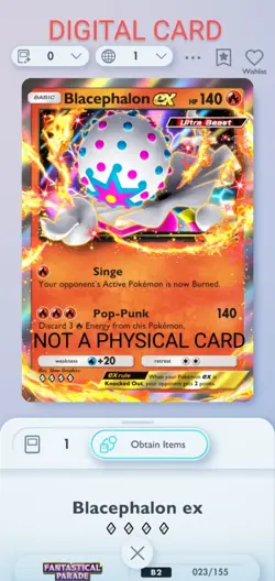 Blacephalon EX Pokemon Pocket Mobile Game Fantastical Parade Set ◇◇◇◇ Card Trade - Image 1