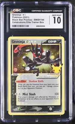 CGC 10 Black Star Promo Gold Star Greninja SWSH144 Holo SHSH Pokemon - Image 2