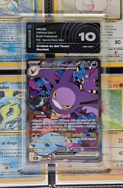 POKEMON CROBAT EX DEL TEAM ROCKET 234/182 RIVALI PREDESTINATI AIGRADING 10 GEM M - Image 1