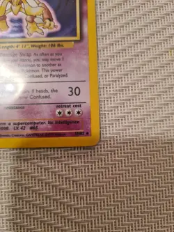 Pokemon Alakazam Card 1/102 Unlimited Holo Rare, Base Set - Image 5