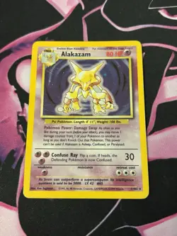 Alakazam 1/102 Base Set Vintage Holo Pokemon Card WOTC Pokemon TCG - Image 1