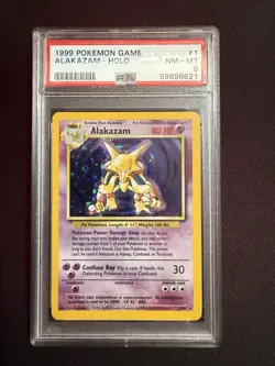 1999 Alakazam Holo Pokemon Card WOTC 1/102 Base Set Psa 8 - Image 1