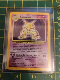 Pokemon Alakazam Card 1/102 Unlimited Holo Rare, Base Set - Image 1
