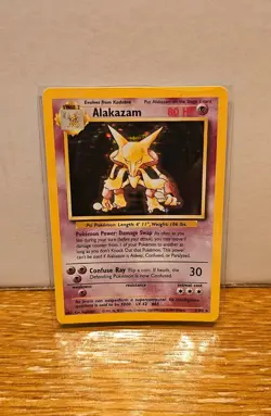 Alakazam 1/102 Base Set Rare Holo Pokemon Card - Image 1