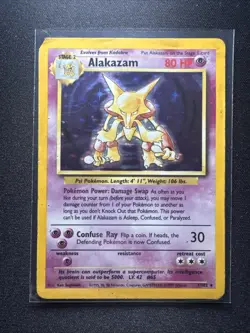 Alakazam Holo Pokemon Card WOTC 1/102 Base Set Rare Vintage - Image 2