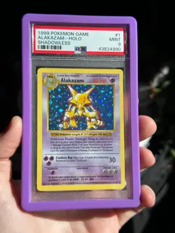 PSA 9 Alakazam Shadowless Holo Base Set - 1/102 Pokemon Card [1999] 1st Set - Image 1