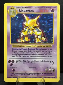 SHADOWLESS Alakazam 1/102 Base Set Holo - Vintage - Pokemon TCG Card - Image 1