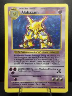 SHADOWLESS Alakazam 1/102 Base Set Holo - Vintage - Pokemon TCG Card - Image 2