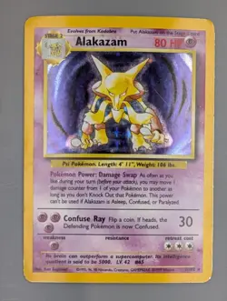 Alakazam 1/102 Base set HOLO ENG (DMG) Pokemon Card TCG - Image 1
