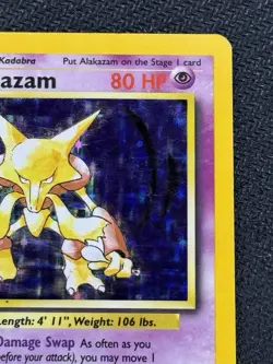 Pokemon TCG Alakazam Holo Card Base Set 1/102 - Image 3