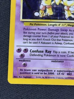 Pokemon TCG Alakazam Holo Card Base Set 1/102 - Image 5