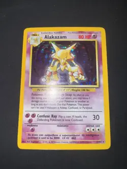 Pokemon Alakazam TCG Base Set Holo Rare Card 1/102 Unlimited - Image 1