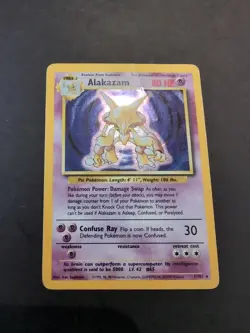 Pokemon Alakazam TCG Base Set Holo Rare Card 1/102 HP - Image 1