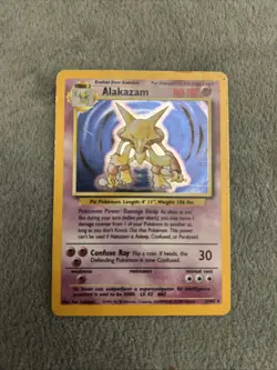 Pokemon TCG Alakazam Base Set Holo Rare Card 1/102 - Image 1