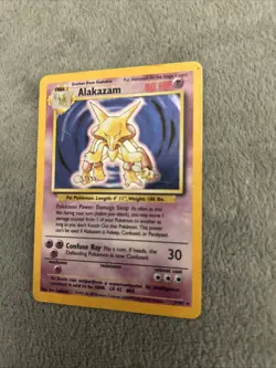 Pokemon TCG Alakazam Base Set Holo Rare Card 1/102 - Image 3