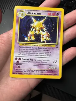 Pokemon TCG Alakazam Base Set Holo Card 1/102 Unlimited Rare - Image 1