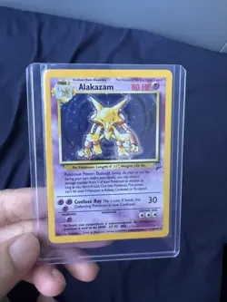 Pokemon TCG Alakazam Base Set Holo Card 1/102 Unlimited Rare - Image 3