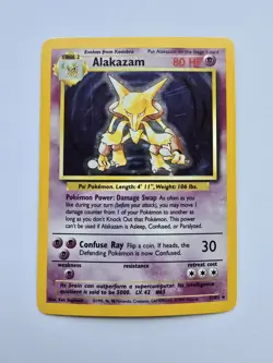 Pokemon TCG Alakazam Holo Card Base Set 1/102 - Image 1