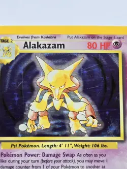 Pokemon TCG Alakazam Holo Card Base Set 1/102 - Image 3