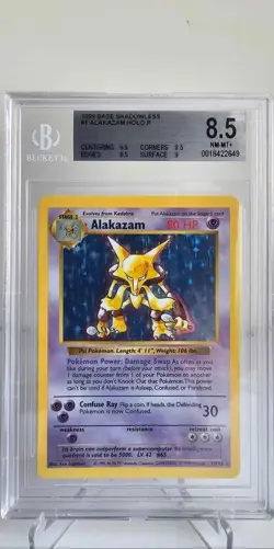 Pokemon | Shadowless Alakazam BGS 8.5 NM+ Base Set Holo 1/102 Pokemon Card PSA - Image 3