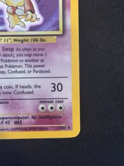 Pokemon Alakazam Holo Card Base set 1/102 - Image 5