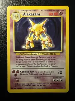 Alakazam Holo 1/102 Base Set Unlimited – LP– Rare - Vintage Pokemon Card - Image 1