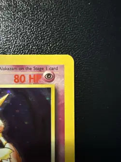 Alakazam Holo 1/102 Base Set Unlimited – LP– Rare - Vintage Pokemon Card - Image 2