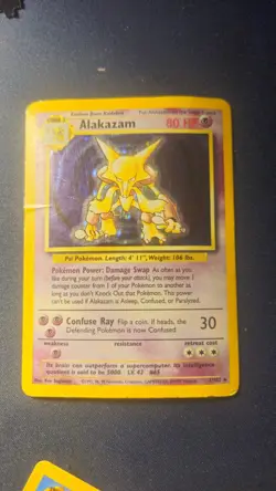 Pokemon Alakazam Holo Card Base set 1/102 HP - Image 1