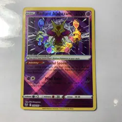 Holo Radiant Alakazam 059/195 Radiant Rare Silver Tempest Pokemon TCG - Image 1