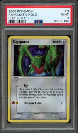 2006 Pokemon POP Series 1 Rayquaza 3/17 Holo PSA 9 Mint - Image 1