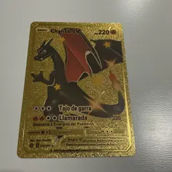 SHINY CHARIZARD V Gold Foil Fan Art Display Card, HP 220 - Image 1